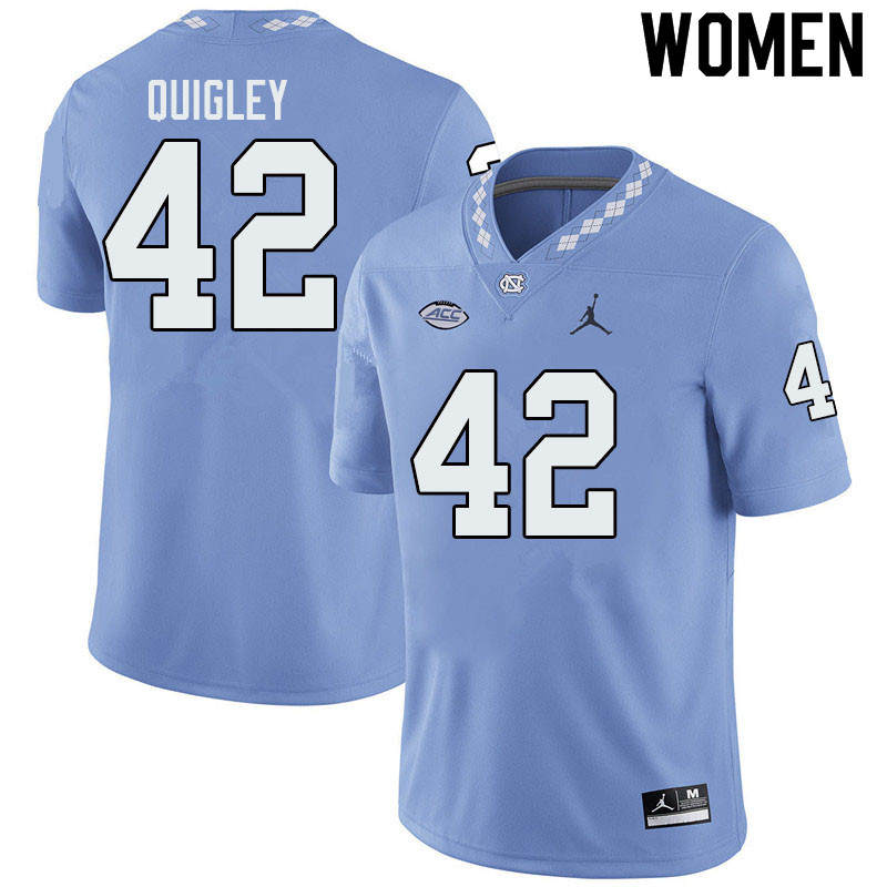 Jordan Brand Women #42 Nick Quigley North Carolina Tar Heels College Football Jerseys Sale-Blue
